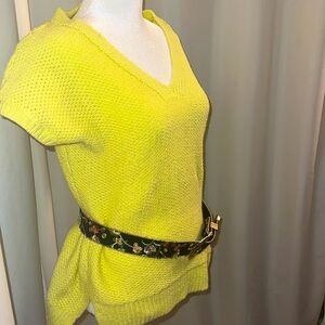 Bright Yellow Knit Top (not with belt)